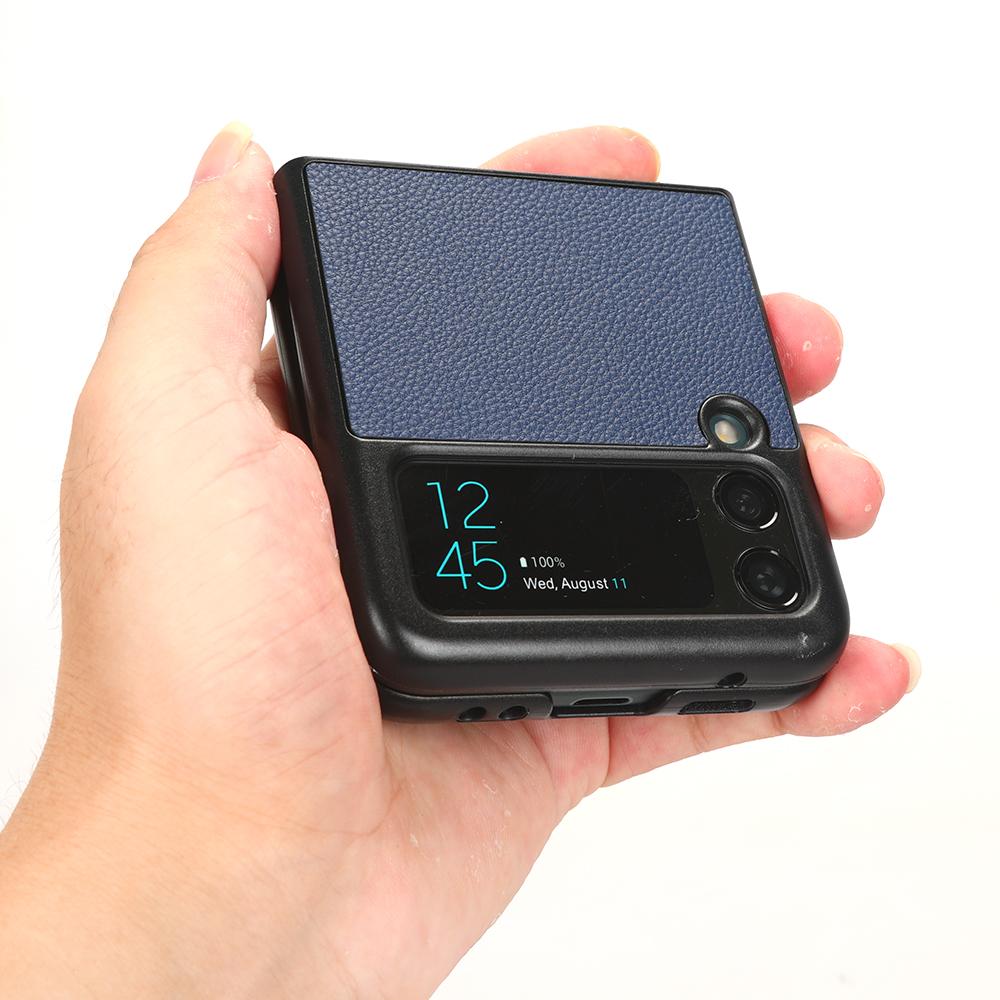 Smukłe skórzane etui na telefon bez odcisków palców do Samsung Galaxy Z Flip 4 5g Flip3 Flip4 Flip 3 Zflip4 kieszonka na kartę matowe etui