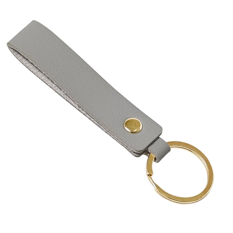 

[tonecraft] key ring simple orthodox bag charm Popularity Fashionable cute PU leather gold (gray)