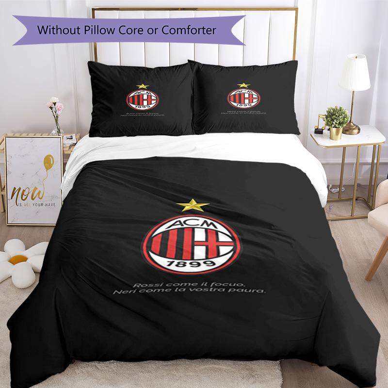 Ac Milan Bedding Set Breathable Duvet Cover With Pillowcases Home Decoration Birthday Gift
