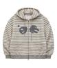 Hoodhood Alien Zip-Up Hoodie Striped Gray