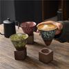 Kiln Change Creative Ceramic Cup With Base Cup Ceramic Retro Coffee Cup