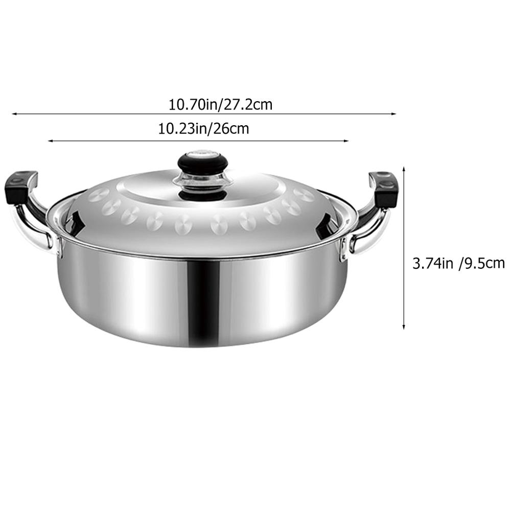 Hotpot Pot Stainless Steel Dual Handle Divided Multi-Function Stockpot Double Flavor Hotpot Cooker for Family Gathering