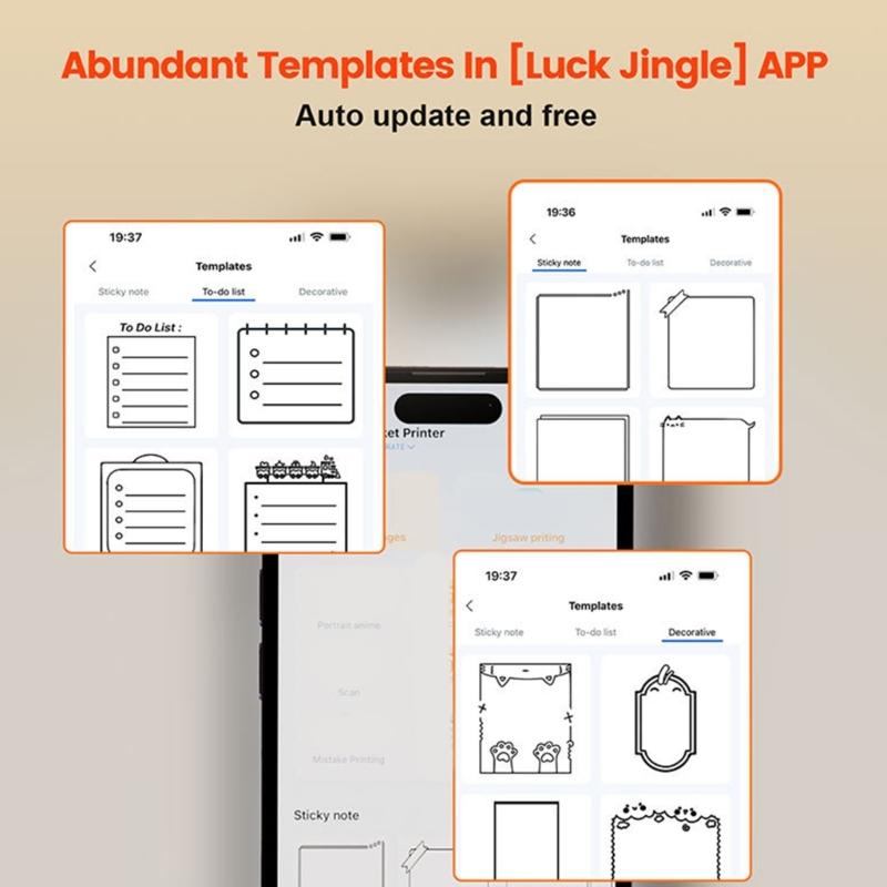 Compactly Bluetooth-compatible Cordless Printer For Household Use Clear Printing On Various Materials No Cartridge