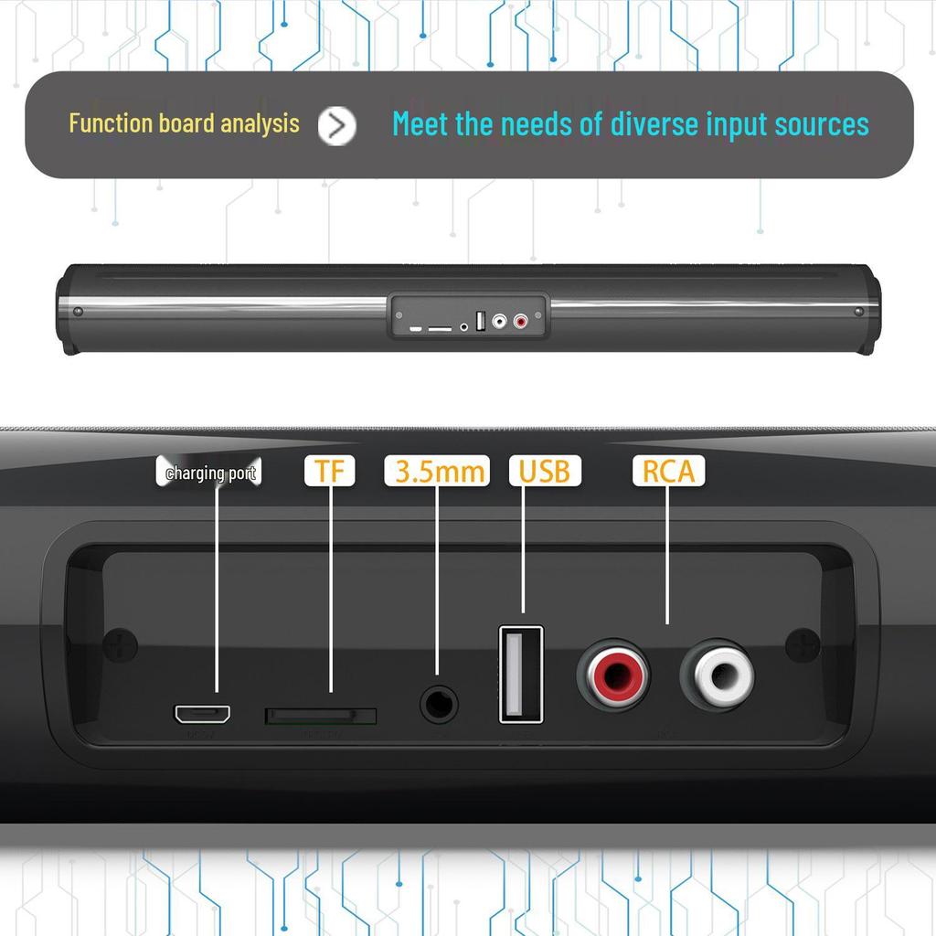 BS-10 Wireless Bluetooth Speaker & Long TV Soundbar, Compatible with Computer & Projector.