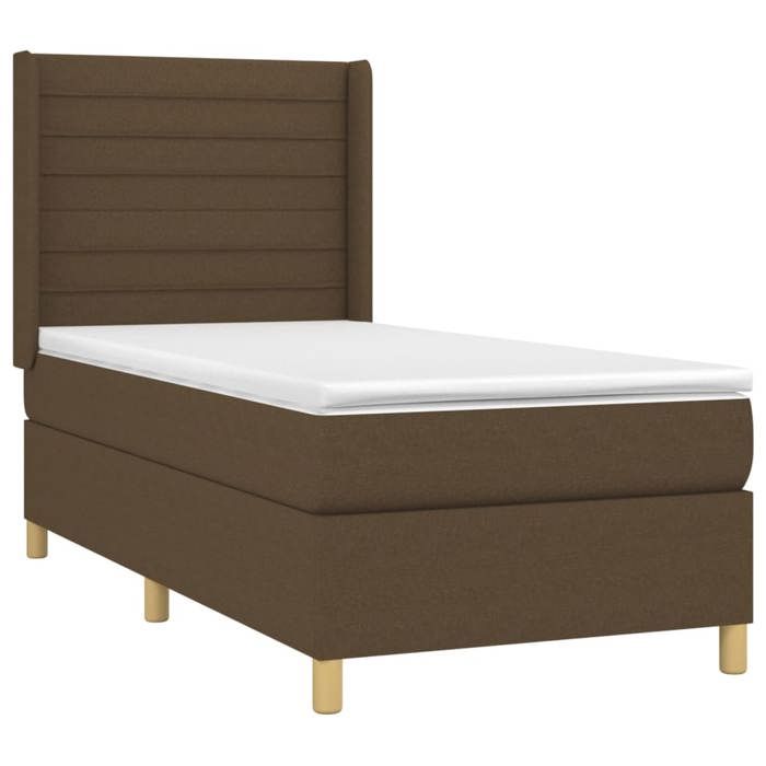 Maison Exclusive - Sommier à lattes de lit matelas LED Marron foncé 80x200cm Tissu