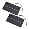 2 יחידות פאנל סולארי עם כבל 1W 6V פאנל טעינה סולארי מסיליקון פולי-קריסטליני לטלפון סלולרי