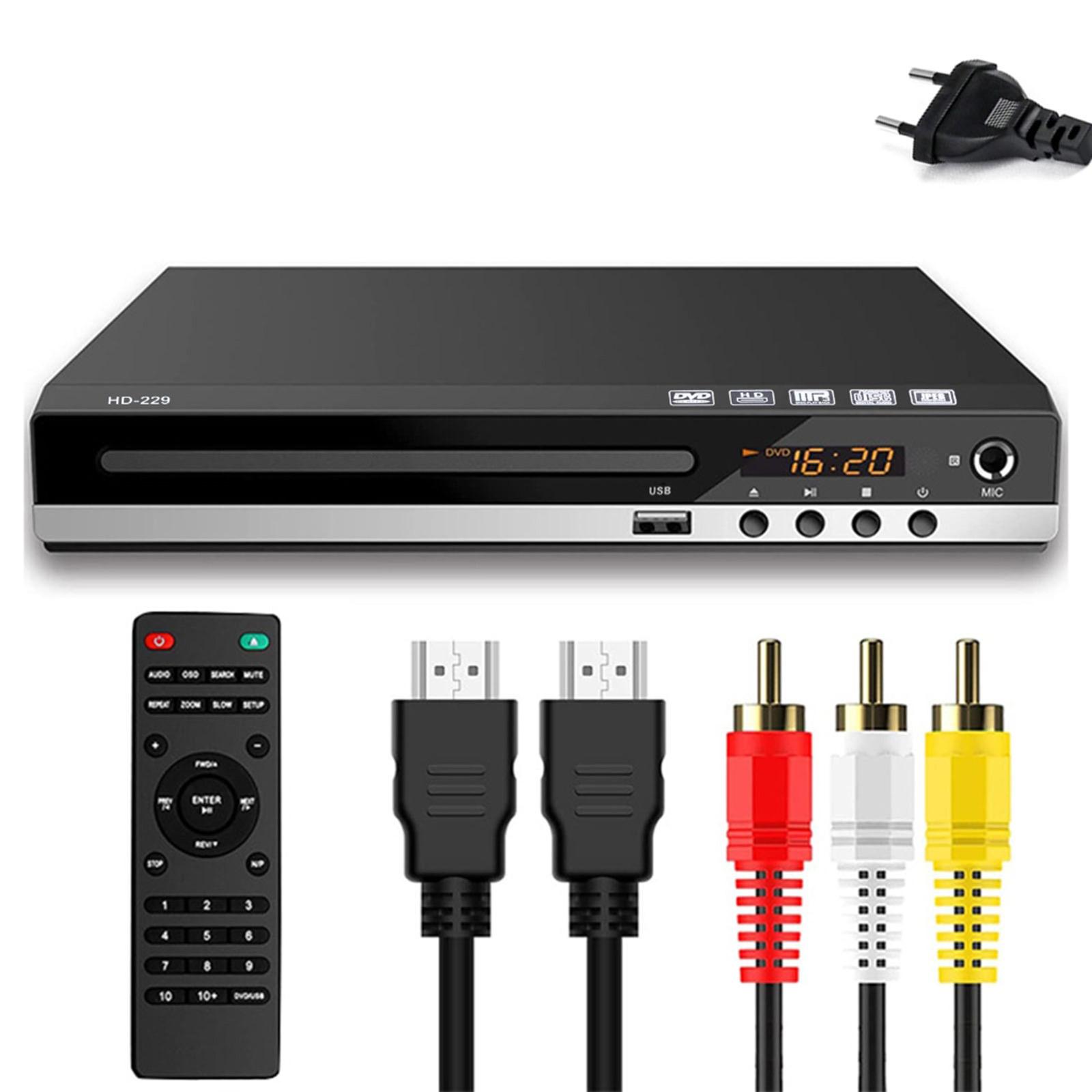 

DVD-програвач для телевізора з AV-виходом, сумісним з HDMI, Домашній SVCD-програвач, CD-RW програвач для домашньої стереосистеми, без регіональних обмежень
