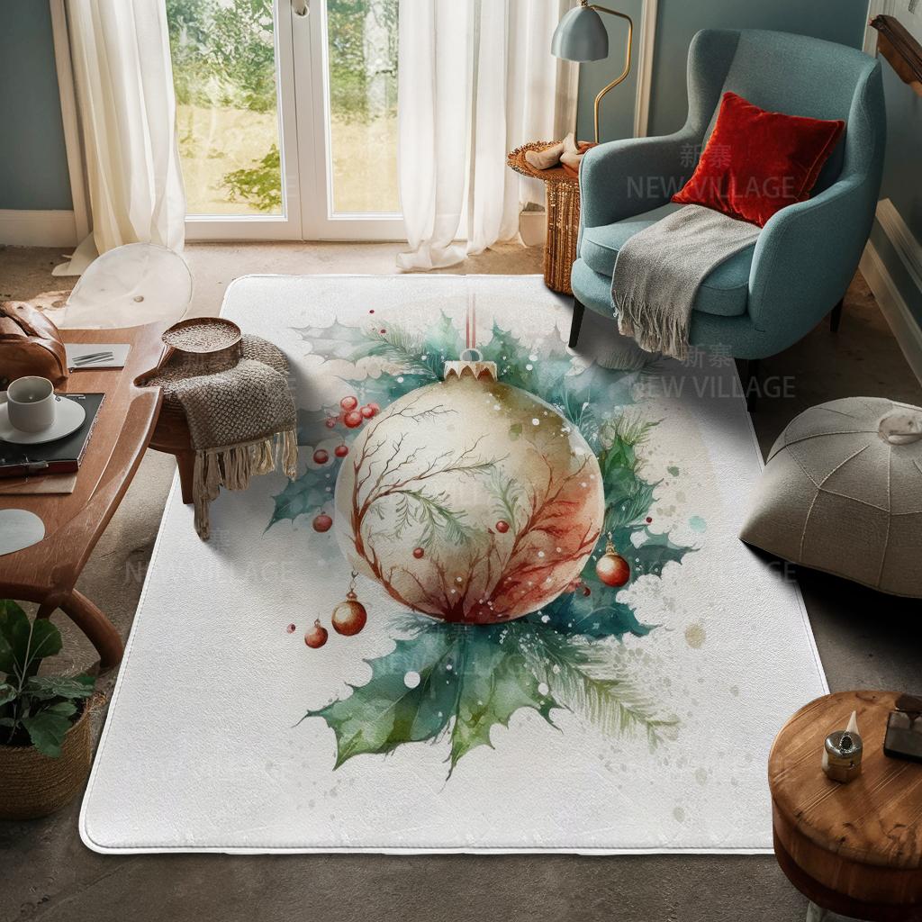 House Entrance Carpet Home Door Mat Living Room Bath Foot Bathroom Non-slip Water Absorption Rugs Bath Merry Christmas Winter