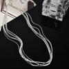 Simple multi-layer copper chain necklace Simple light luxury retro temperament High sense Versatile clavicle plain chain Neck chain