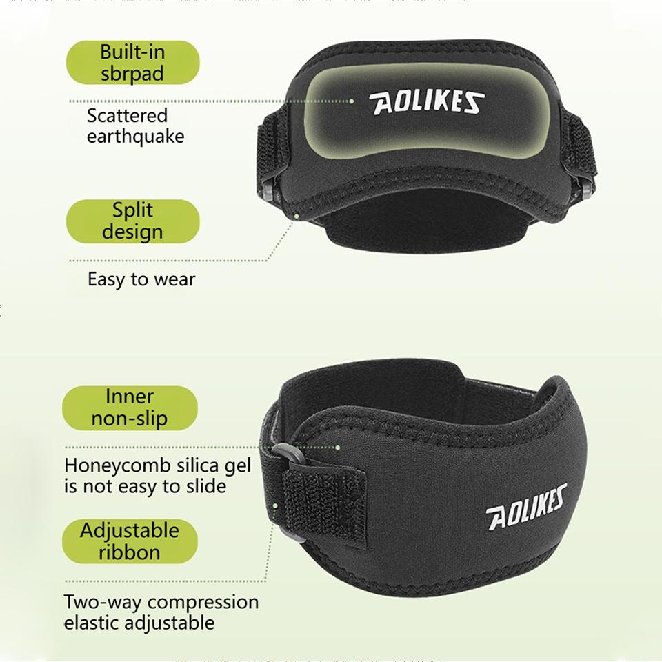 Aolikes 1 Stück Patella Kniebandage-Knieunterstützung und Schmerzlinderung, Laufen, Wandern, Basketball, Knie des Springers, Verstellbarer Riemen Patellar