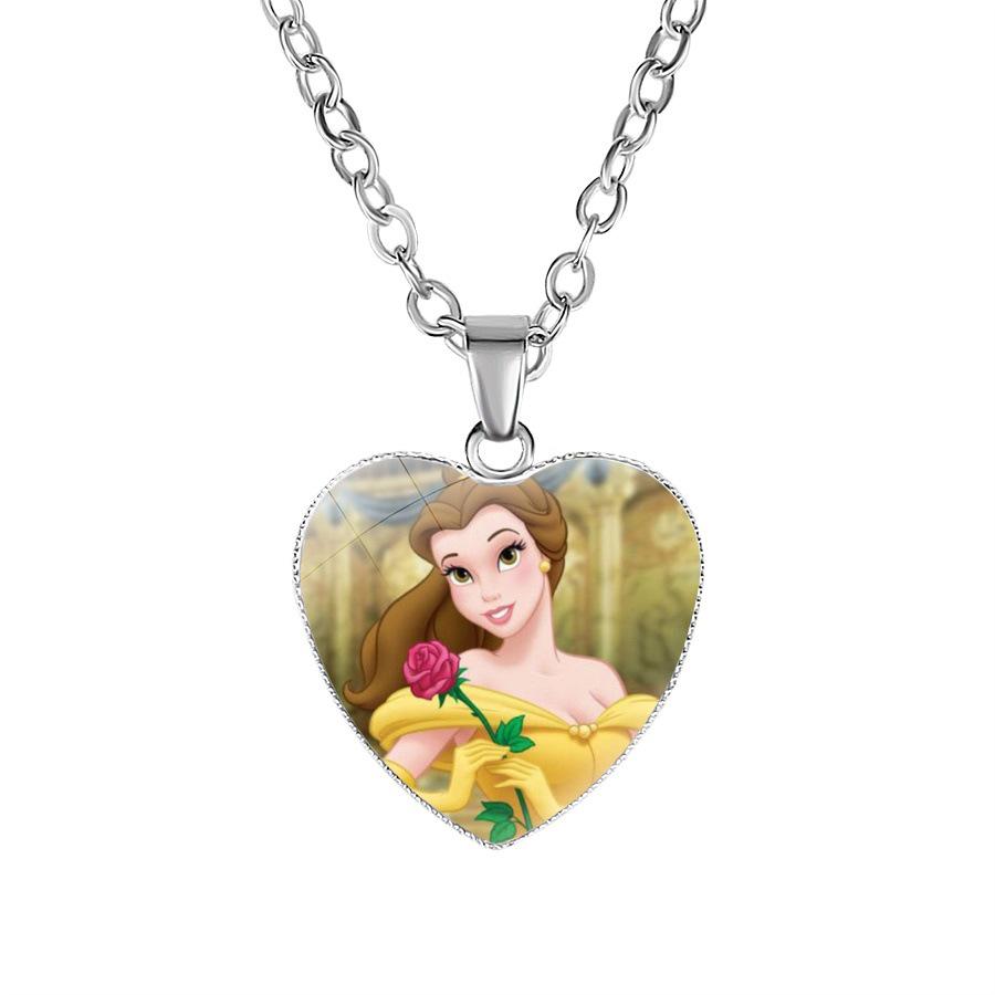 Collana Principessa Disney Frozen Bambini Anime Figure Principessa Elsa Anna Ciondolo Amore Gioielli Accessori Regalo Compleanno Bambini