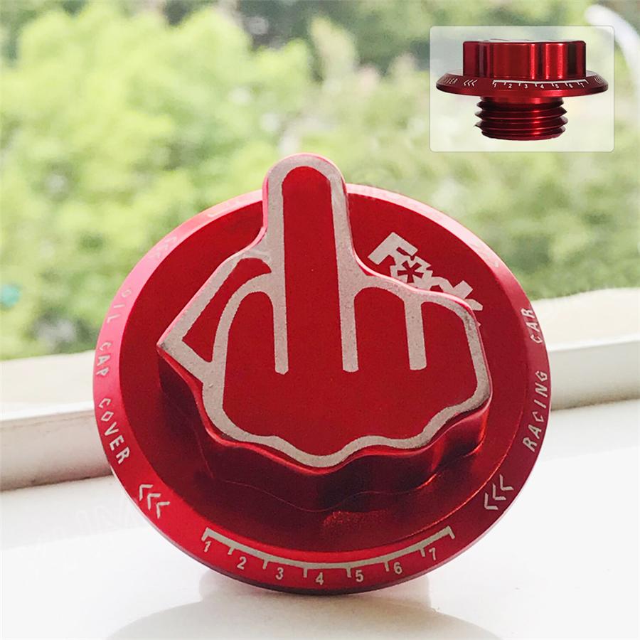 Red Screw-In Middle Finger Oil Filler Tank Cap Valve Cover For Honda Acura