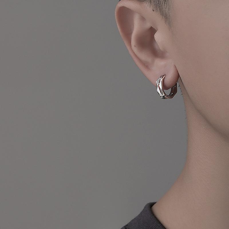Simple Geometric Hoop Earrings For Men Hip Hop Trend Jewelry Gifts
