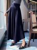 Elegant High-Waisted Wool Skirt Pants - Women's Wide-Leg, Solid Color, Knitted Trousers for Autumn & Winter