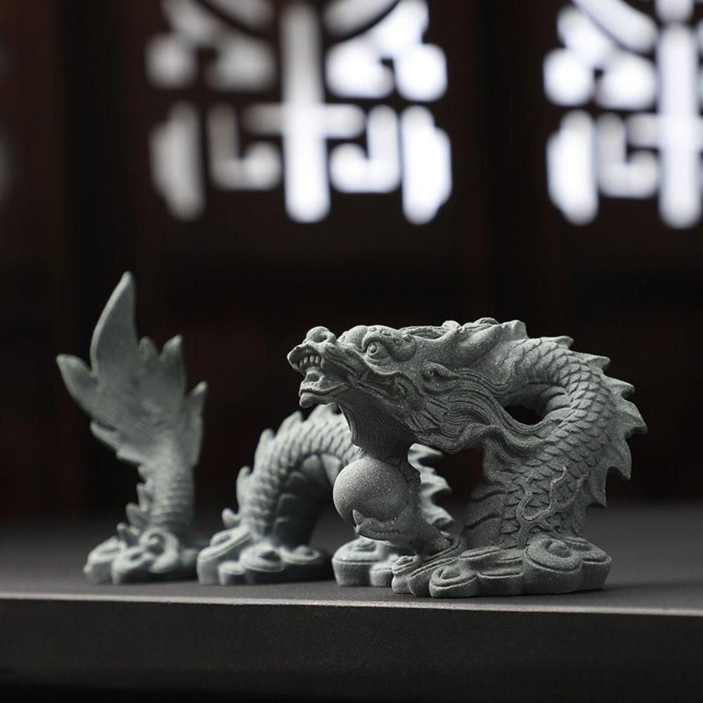Three-Section Hiding Rock Artificial Landscape Design Fish Tanks Chinese Dragon Statue  Fish Bowl