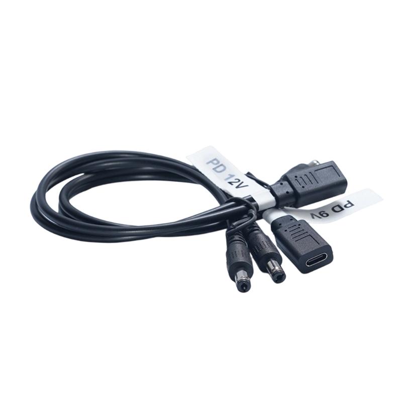 USB C To Double 5.5x2.1mmDC Power Cable 9V 12V 3A For LED Lights Router Fan Speaker Charging