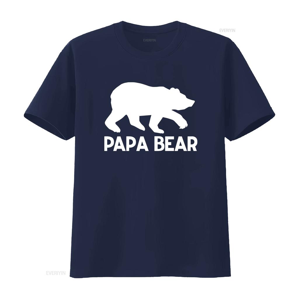Mens Papa Bear T Shirt Funny Dad Grandpa Fathers Day to Be Cotton Item 1923 vintage Washed Soft streetwear graphic Stretched