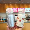 Cute Double-Lid Insulated Stainless Steel Water Bottle With Straw Women 500ml Vacuum Thermos 316 Inner 304 Outer