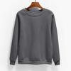 Women's Fashion Casual Round Neck Long Sleeve Fleece-Lined Solid Color Sweatshirt
