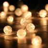 Globe String Lights for Bedroom, Decorative Lightning, Christmas Lights, Crystal Crackle Ball Lights 10Ft 30 LED Soft White Battery Operated Fairy