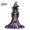 Tabletop Halloween Accent Witch Figurine  Resin Black Cat Statue with Pumpkin  Retro Party Supplies Sculpture  Gothic Ornament for Display And