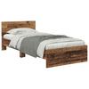 LED Bed Frame with Headboard Reclaimed Wood Look 90 x 200 cm Wood Based Material