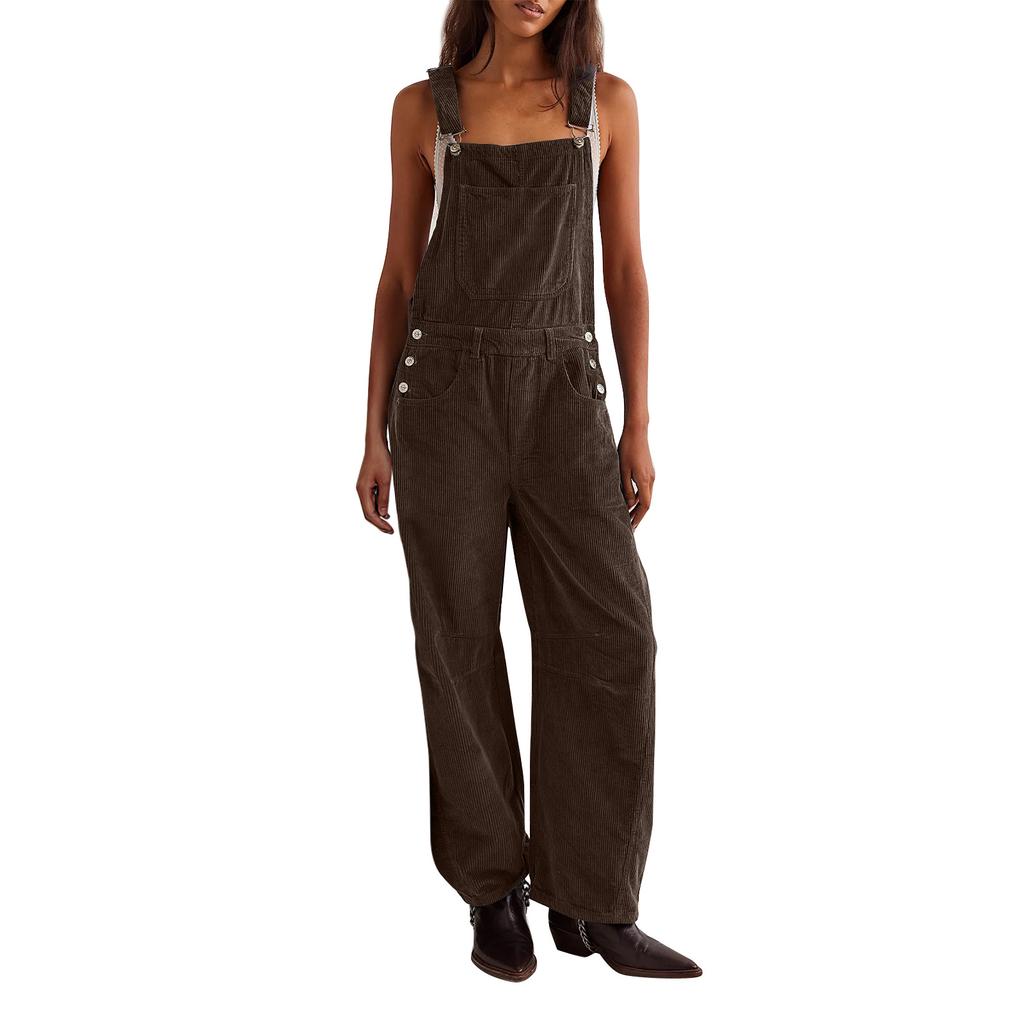 Spring and Autumn Corduroy Overalls Overalls Women's Fashion Loose Connection Body Pants Women