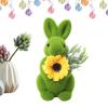 Simulated Flocked Rabbit Easter Rabbit Decoration Small Natural Flocking Realistic Bunny Figure Ornaments For Home Bedroom