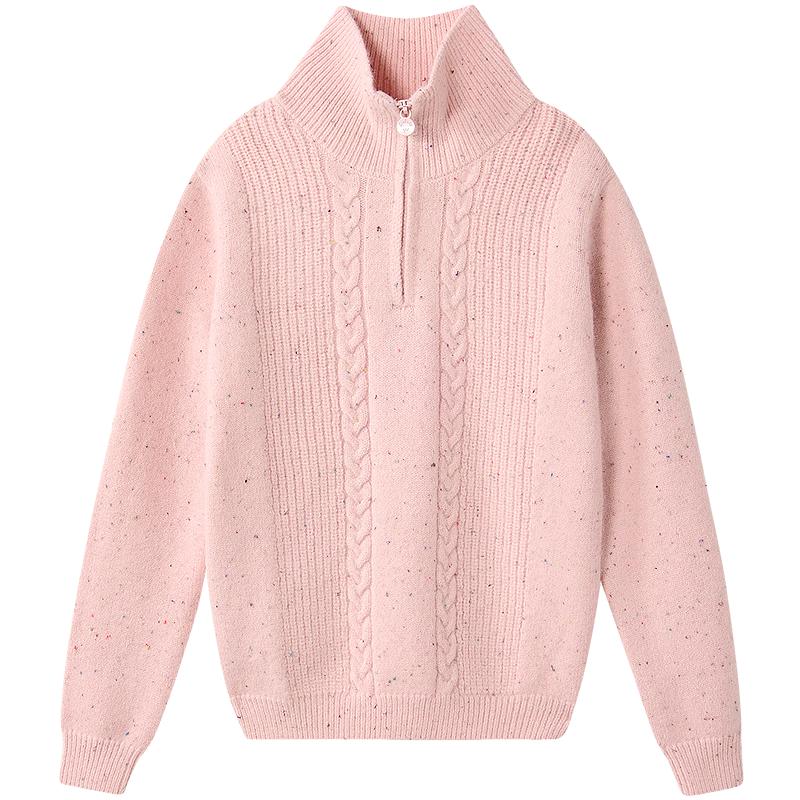 DEESHA Girls Stand Collar Half-Zip Knit Sweater 130