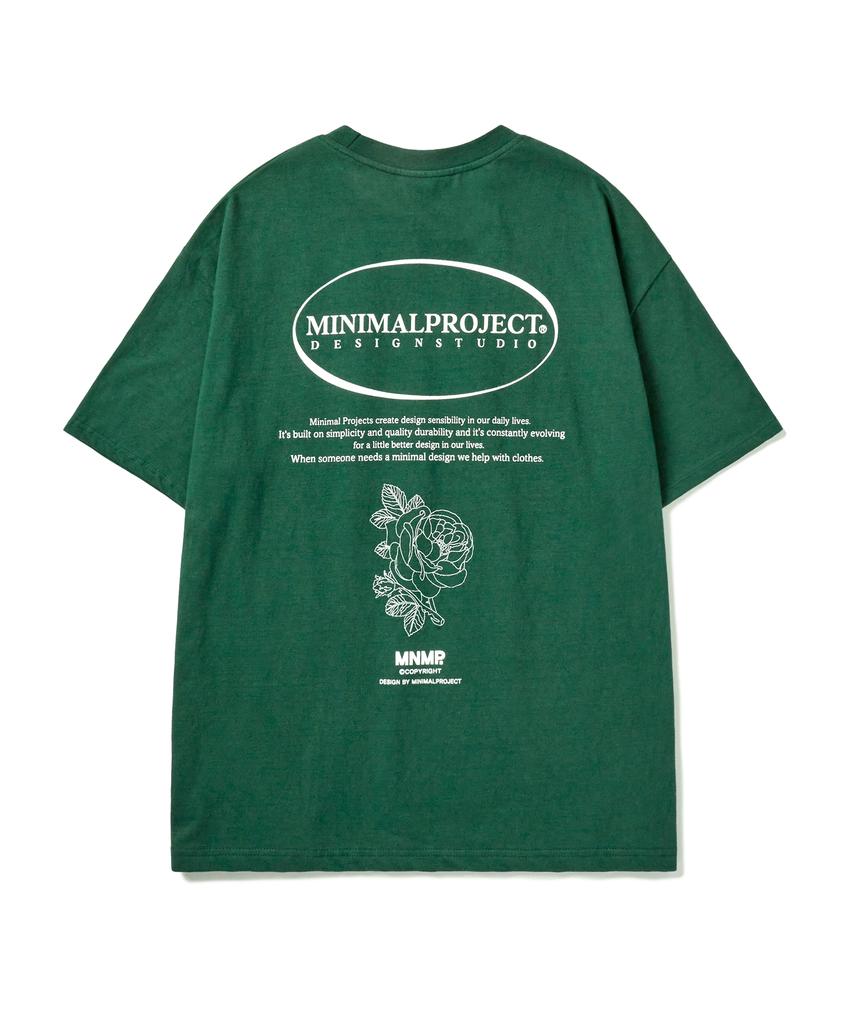 MINIMALPROJECT Circle Logo Flower Oversized Short Sleeve T-Shirt Mst151 [Green]