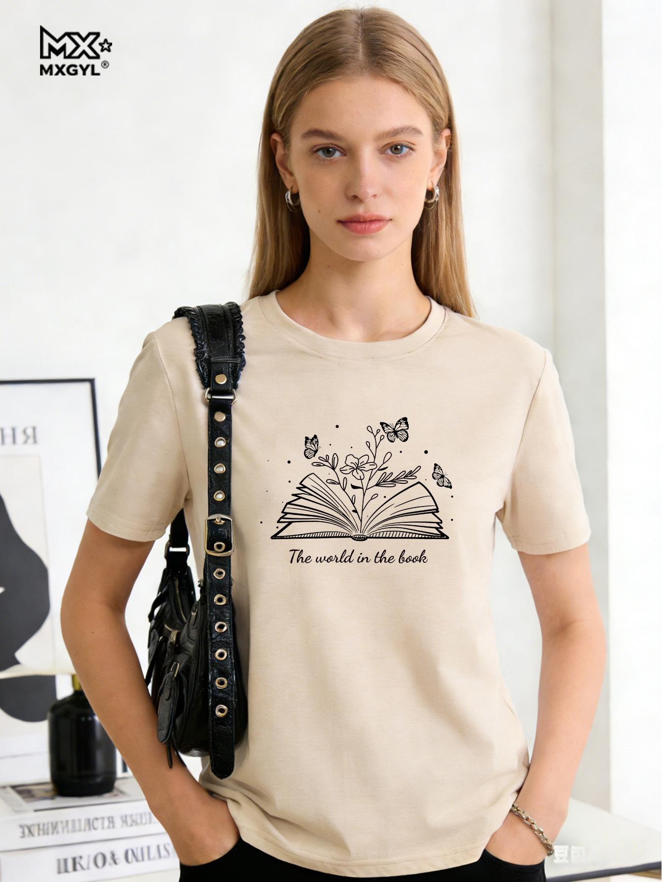 

Funny Reading Shirt Book Shirt Librarian Gift Women Short Sleeve T-Shirts Cute Graphic Tees One More Chapter Tshirt Bookish Gift 5xl бежевий