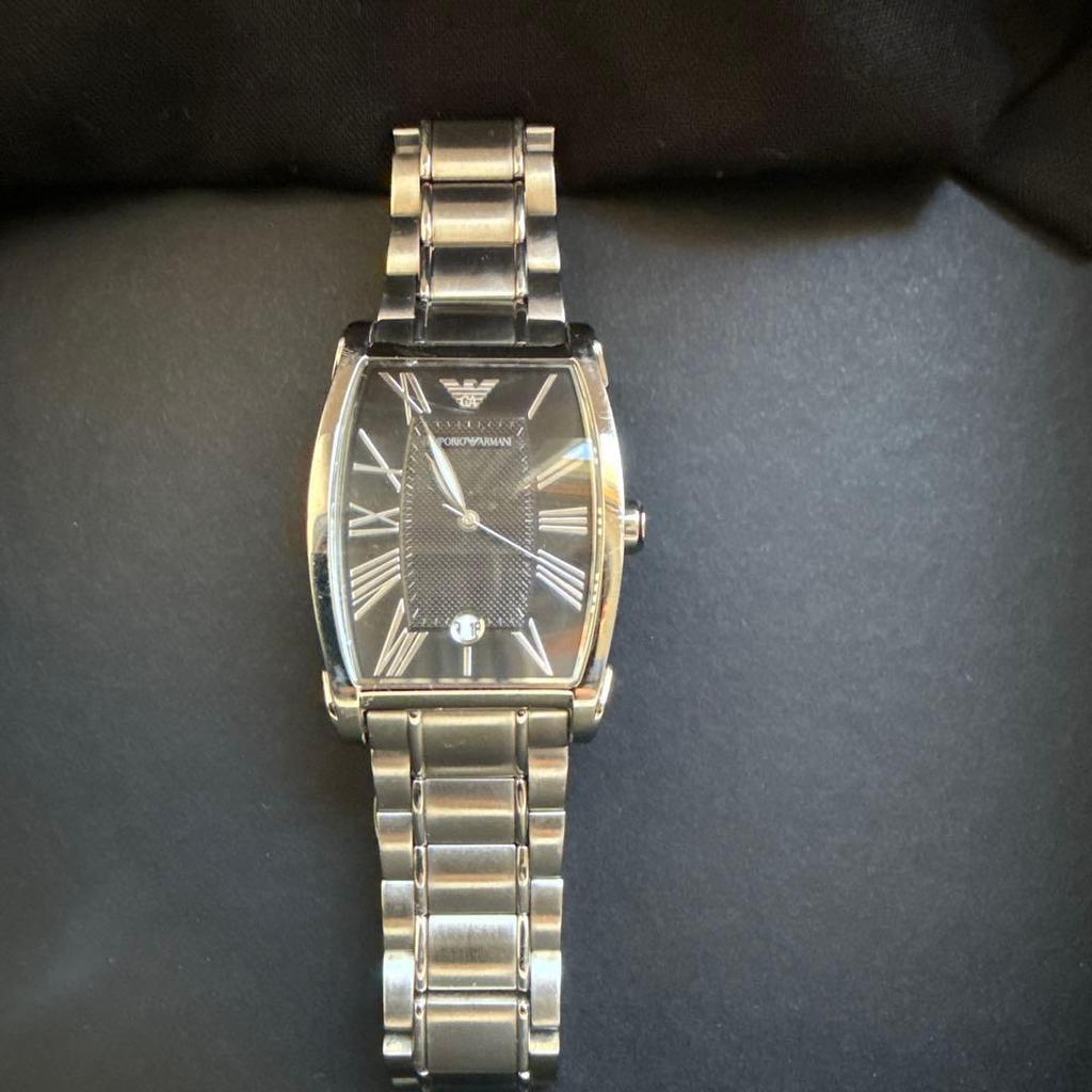 Used EMPORIO ARMANI quartz watch silver date display