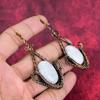 Rainbow moonstone earring copper wire wrapped earring handmade copper jewelry natural gemstone earrings wire weaving jewelry gifts for women