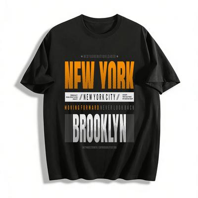 New York Brooklyn Graphic Casual Tee Streetwear Top Pure Cotton T-shirt