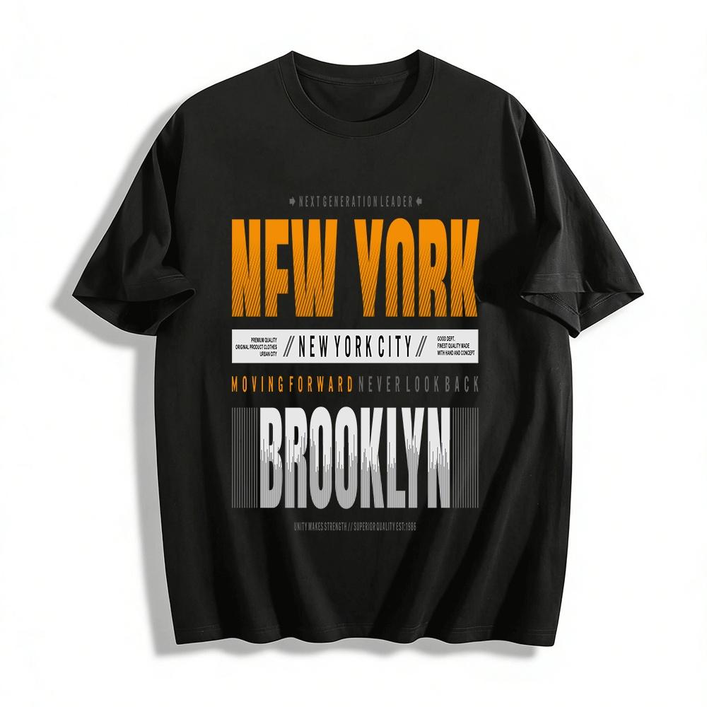 

New York Brooklyn Graphic Casual Tee Streetwear Top Pure cotton T-shirt XXS