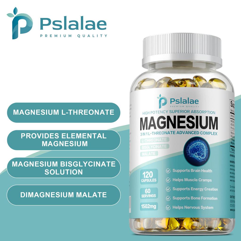Magnésium - L-Thréonate, Bisglycinate, Malate - Santé Cérébrale, Mémoire & Concentration
