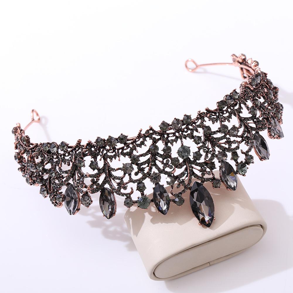 Coroană barocă violet negru retro rochie coroană cristal diamant mireasă diademă nuntă