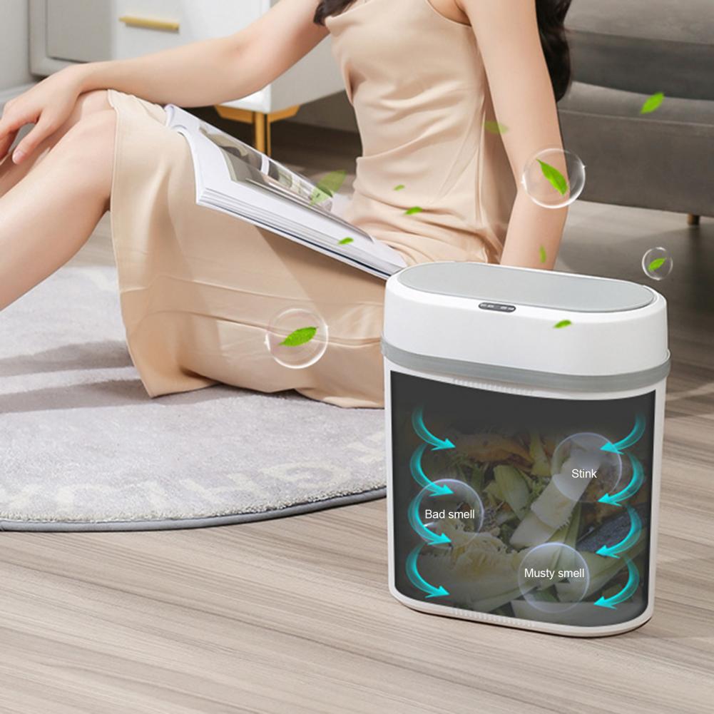 12L Smart Sensor Touchless Automatic Closing Trash Can Battery Powered for Kitchen Bathroom House Office