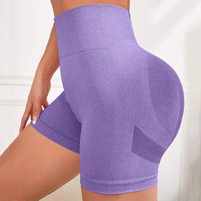 Yoga Shorts Slim Fit High Elasticity Tummy Control Seamless Quick Dry Anti-exposure Butt Lifted Soft High Waist Jogging Running Sports Shorts