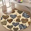 1pc Leopard Zebra Office Round Area Rug, Mat Suitable ForOffice, Under Office Chairs Bedroom Living Room Home Decor, Room Deco