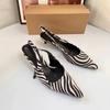 Sandali da Donna con Tacco Medio e Fantasia Audace ed Elegante, Slip-On Casual con Tacco, Slingback Sexy Primaverili, Scarpe da Donna