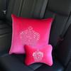 Diamond Car Headrest Pillow and Waist Cushion Set with Neck Pillow - Car Interior Comfort Kit