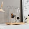 Creative Living Room Porch Key Hanger Sundries Desktop Cosmetics Storage Wood Tray curved Key Holder Rack Jewelry Display Frame