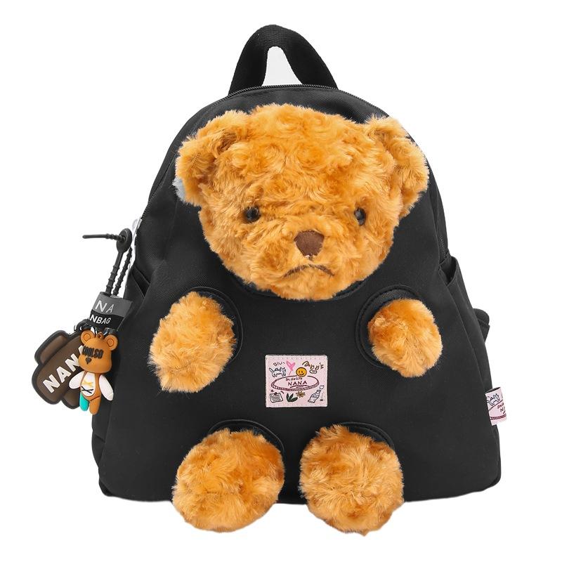 School Bag High Value Cute Cartoon Bear Doll Backpack Color Design Casual Simple