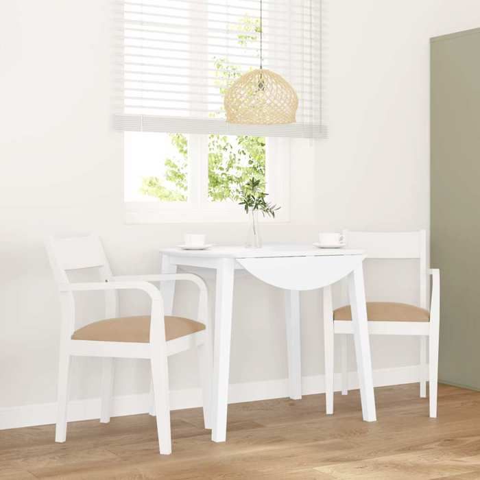 VidaXL Chaises à manger coussins 2 pcs blanc bois massif caoutchouc, chaise à dîner, chaise, chaise de salon, chaises à 4102514