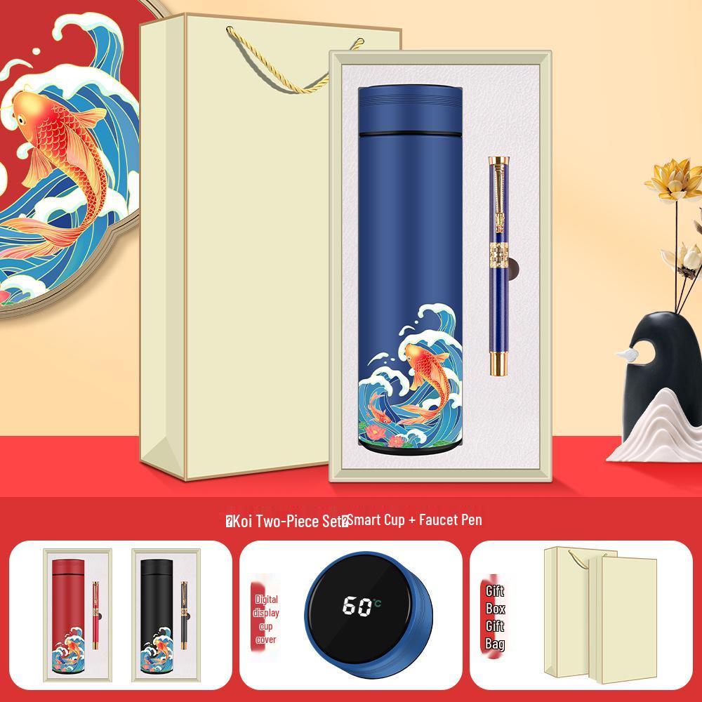 High-End Dragon Boat Festival Thermos Gift Set - Luxurious Business Souvenir for Anniversaries and Events