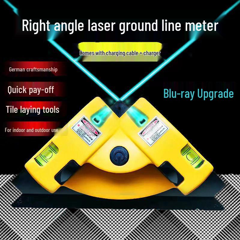 Högprecision Multifunktionell Infraröd Laser Rätvinklig Golvnivålinjal 90°