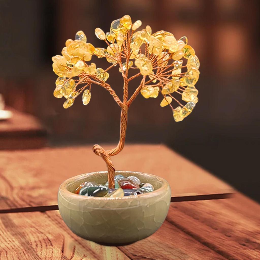 Money Tree Figurine Decorative Piece for Office Shelf Gift