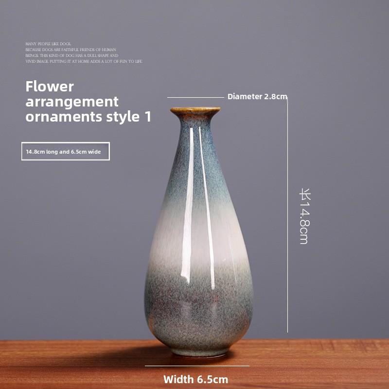 Modern Ceramic Vase Home Decor Glaze Change European Craft Green Plant Hydroponic Vase