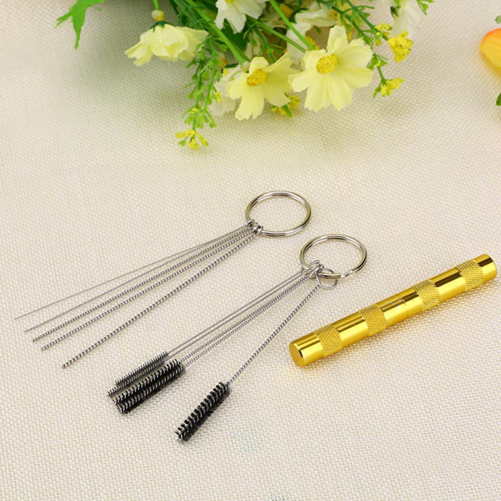 Airbrush Spray Gun Cleaning Repair Tool Stainless Steel Needle&Brush Set Ark